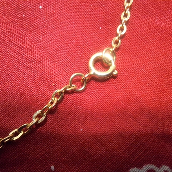 Vintage black enamel gold tone Star teardrop pendant chain necklace - Picture 5 of 5